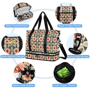 Hawaiian Lifestyle Custom Anthurium Flower Design Travel Foldable Bags Lightweight Large Sport Duffel Bag With Makeup Pouch - Product Image 4