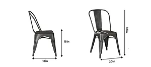 קל להרכיב עתיק ברזל Tolixs Stackable מסעדה מתכת אוכל כיסא