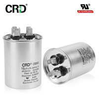 Condensateur à film cylindrique certifié CRD CBB65 15F 450V avec boîtier en aluminium pour pompe de machine à laver, moteur de machine de nettoyage