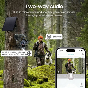 Sistem Kamera CCTV PTZ Keamanan Nirkabel Pintar Bertenaga Baterai Surya dengan Jaringan Wifi, Tahan Air, Penglihatan Malam 940nm, 3MP, Ubox - Product Image 4