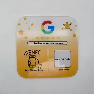 100*100 120*120mm Acrylic ntag 215 in đầy đủ màu sắc Google xem xét Bảng menu NFC Epoxy trên thẻ metak