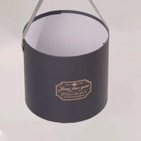 Boîte Cadeau Personnalisée Portable en Papier, Seau Rond pour Fleurs, Boîtes à Roses pour la Saint-Valentin avec Corde, pour Mariages et Fêtes