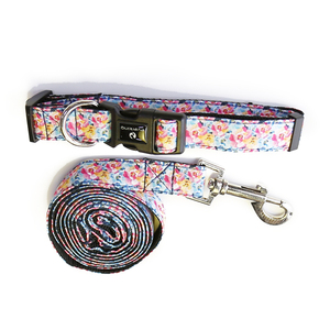 Tamaño L productos <span class=keywords><strong>para</strong></span> mascotas acolchada Floral patrón de aventura al aire <span class=keywords><strong>libre</strong></span> perro Collar y correa - Product Image 1