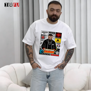 High Quality Blank Custom Logo 100% Cotton Oversized Boxy Baggy Knitted Vintage Soild Casual Sports Short Sleeve <strong>T</strong>-<strong>shirt</strong> for <strong>Men</strong> - Product Image 1