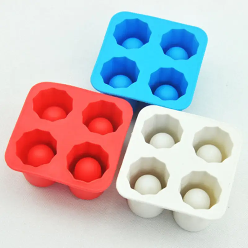 4 Holte Food Grade Cup Vorm Silicone Ice Tray/Siliconen Ronde Vorm Ice Cube Tray Mold/Siliconen Ijs cup Maker