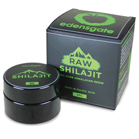 Boîte extérieure de luxe sur mesure en papier noir recyclable pour résine de Shilajit de qualité alimentaire, avec pelliculage mat et gaufrage