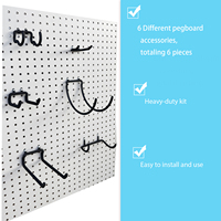 Crochets de panneau perforé en métal robustes crochets doubles utilitaires détachables pour accrocher des outils électriques sur l'établi de garage