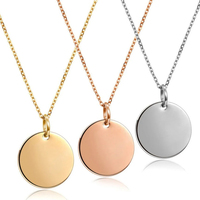 Moneda de metal personalizada plata fina collar de 50mm cancelar acero inoxidable para regalo
