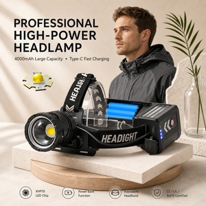 Lampe frontale LED super lumineuse <span class=keywords><strong>1000</strong></span> lumens P70, zoomable, rechargeable, étanche, pour le camping - Product Image 5