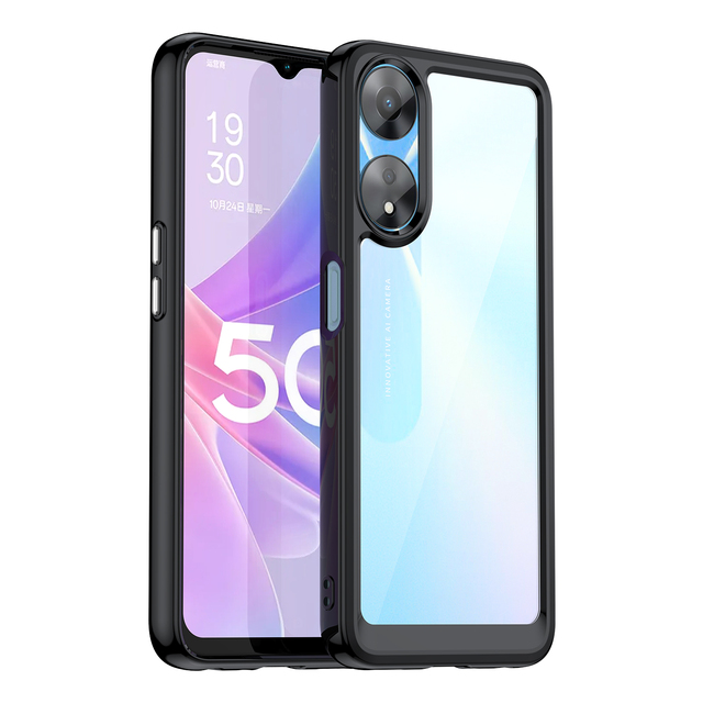 Phone Case Acrylic Folding Mobile Case Transparent Hard for OPPO A58 4G 5G Luxury Shockproof Case for Oppo A78 4G