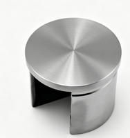 Support d'extrémité de tube pour balustrades en verre de balcon et rampes d'escalier – Embout de rampe en acier inoxydable moderne pour centre commercial