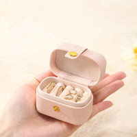 Mini boîte à bagues en cuir PU blanc de voyage nouveau Design étui à bijoux fait main pour fille cadeaux décoration de la maison utilisation
