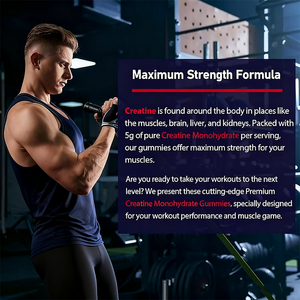 Venta caliente Creatine Gummy Immune Booster Suplemento Deportes Gimnasio Gummy Creatina Monohidrato y <span class=keywords><strong>Pre</strong></span>-entrenamiento Creatine Gummy - Product Image 2