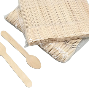 Venta caliente, alta calidad, asequible, desechable, embalaje independiente, juego de vajilla de madera, tenedor y cuchara - Product Image 1