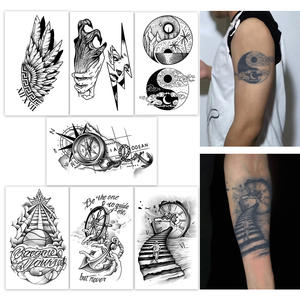 สัญลักษณ์กอธิคที่สมจริงรอยสักชั่วคราวมีปีกเข็มทิศกึ่งถาวรรอยสักสมุนไพรกันน้ำได้นาน2สัปดาห์สำหรับแขน - Product Image 1