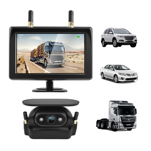 Système de caméra de camion sans fil solaire <span class=keywords><strong>WIFI</strong></span>, caméra de tableau de bord de camion magnétique étanche, moniteur IPS 5 pouces, aide à la marche arrière pour <span class=keywords><strong>remorque</strong></span> de voiture - Product Image 1