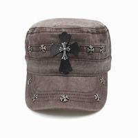 Chapeau plat jaune vintage réglable en coton lavé avec logo personnalisé, style punk rock et rivets, pour femmes et hommes – Fabrication depuis 17 ans