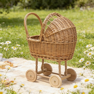 <strong>Children</strong> Wicker Rattan <strong>Shopping</strong> <strong>Trolley</strong> Basket Cart Kids Wicker Trplley Toy Wicker Basket <strong>Shopping</strong> <strong>Trolley</strong> - Product Image 1