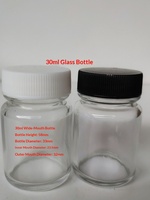 Bouteilles en verre transparent à large ouverture 30ml/60ml/100ml avec couvercle pour peinture de modélisme et réactifs chimiques