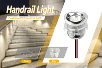 Rampe d'escalier extérieure en acier inoxydable, étanche, avec éclairage LED intégré