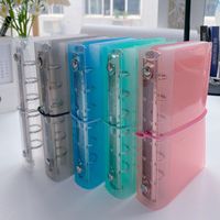 Carnet de notes/agenda A7 personnalisable en PVC transparent coloré avec reliure à 6 anneaux – Fournitures de bureau