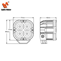Lampe de travail auxiliaire LED universelle 3,0 pouces 88W 9-30V DC à faisceau spot avec DRL, éclairage externe pour pick-up LML-2280D