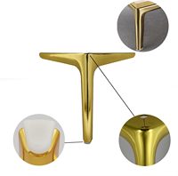 12cm Glänzende Goldene Metallmöbelbeine, 4er-Set, DIY-Ersatz für Schrankbeine, Sofabeine, Waschtischbeine