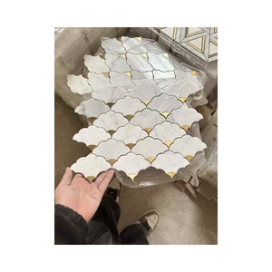 Mosaïque murale <span class=keywords><strong>de</strong></span> <span class=keywords><strong>salle</strong></span> <span class=keywords><strong>de</strong></span> <span class=keywords><strong>bain</strong></span> d'hôtel moderne mélangée <span class=keywords><strong>de</strong></span> <span class=keywords><strong>travertin</strong></span> <span class=keywords><strong>de</strong></span> Carrare blanc <span class=keywords><strong>et</strong></span> <span class=keywords><strong>de</strong></span> marbre en pierre naturelle Design <span class=keywords><strong>de</strong></span> parquet <span class=keywords><strong>de</strong></span> 4mm - Product Image 1