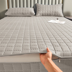 Protège-matelas imperméable et anti-salissures uni avec fermeture éclair <span class=keywords><strong>pour</strong></span> hôtel et maison, taille Queen, vente en gros - Product Image 1