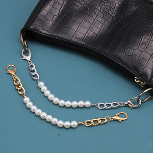 Cadena de perlas para bolso, cadena gruesa de imitación dorada y blanca para mujer, accesorio para bolso, uso diario - Product Image 3