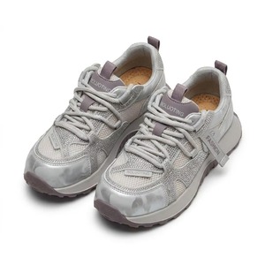 Factory Women Chunky Sneakers 5cm Height Increasing Platform Shoes Rhinestone Mesh Upper Pigskin <b>Insole</b> Rubber Sole - Product Image 1