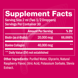 Suplemento Líquido de Biotina y Colágeno, Vitaminas para la Piel y las Uñas, Gotas de Biotina para el Crecimiento del Cabello - Product Image 3