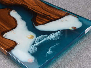 Resina epóxi mesa de jantar, resina de alta qualidade sólida sala de jantar móveis casa móveis de madeira t/t - Product Image 2