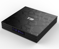 Caja de TV Android 10.0 T9 Económica de 4GB 32GB con Procesador RK3318, USB 3.0, Soporte 4K y Pantalla de Reloj
