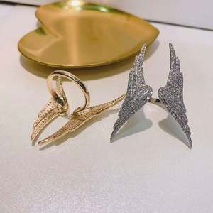 HIBRIDE à la mode nouveau Design Unique forme d'aile d'ange taille réglable femmes anneaux Micro CZ pierre pavé bague Bihoux R-215 - Product Image 4
