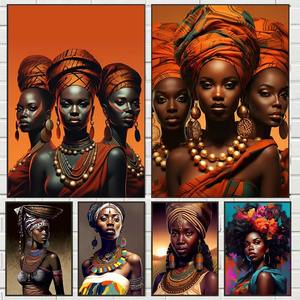Póster de Retrato de Mujer Africana Moderna, Hermosa Pintura al Óleo de Mujer Negra para Decoración del Hogar, Estética Interior, Arte para Colgar en la Pared - Product Image 2