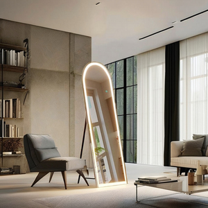 Nhiều cách sử dụng LED ánh sáng Gương thông minh đầy đủ chiều dài kính Vanity với kích thước khung màu đen hiện đại có thể được tùy chỉnh - Product Image 1