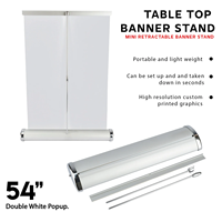 Mini-stand de table enroulable sur mesure avec base en aluminium et impression de haute qualité