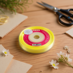 Cinta de Raso Iln de 0.6cm x 25 yardas, Color Amarillo Azufre D41 - Product Image 3