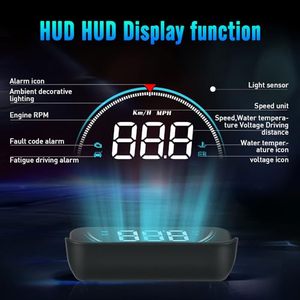 Pare-brise de voiture HUD Combiner OBD2 Compteur de vitesse numérique Affichage LCD RPM Volt Température de l'eau Kilométrage Survitesse Fatigue <span class=keywords><strong>Distance</strong></span> de conduite - Product Image 3