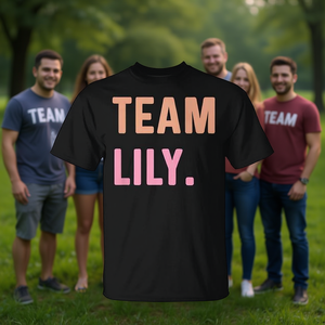 T-shirt con nome Team Lily Nera Unisex Taglia adulto SML XL XXL - Product Image 3