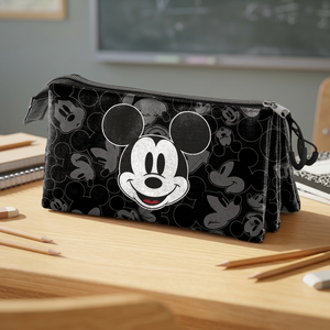 Estuche Triple para Lápices de Mickey Mouse de Karactermania, con Cierre de Tela, Color Negro, para la Escuela y la Oficina - Product Image 3