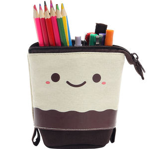 На заказ Симпатичный Телескопический холщовый всплывающий пенал на молнии выдвижной тканевый держатель для карандашей, сумка для ручек со стоячим элементом - Product Image 2