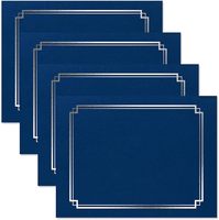 S&L Carpetas para Certificados Azules Plateadas, Paquete de 25, Cubierta de Lino, Papel de 80 lb, Esquinas Plegables Troqueladas, para Oficina, Negocios y Premios