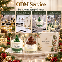 Ensemble de bougies parfumées de Noël en verre, en forme de sapin et de bonhomme en pain d'épices, en cire, pour les fêtes, vente en gros, fournisseur OEM ODM, marque privée