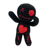 Poupée fantôme grise au crochet faite à la main, fantôme tricoté avec grimace et cœur, décoration d'Halloween, jouet fantôme en peluche, cadeau unisexe