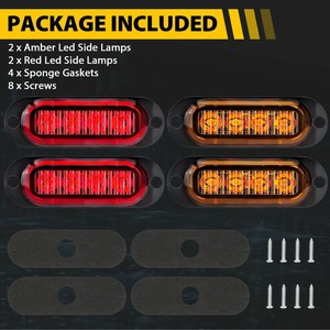 Luz indicadora LED de 12-24 V y 4 LED para camión, remolque, tractor, vehículo agrícola, lámpara auxiliar de bordes, luz trasera para camioneta - Product Image 3