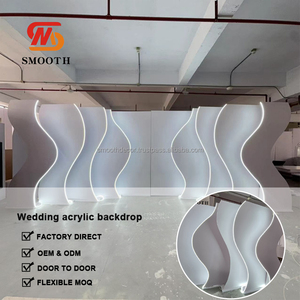 Arco de Boda Moderno y Elegante de Acrílico Blanco, Soporte de Fondo con Diseño de Ondas, Decoración de Pared 3D Duradera y Lujosa - Product Image 5