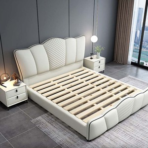 Letto King Size camera singola di lusso con comodo letto in legno imbottito con struttura in legno Premium <span class=keywords><strong>letti</strong></span> in legno - Product Image 2