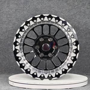 Jantes en alliage forgées GPW Gloss Black & Machined Simulated Beadlock de 17 à 20 pouces pour <span class=keywords><strong>Toyota</strong></span> <span class=keywords><strong>Hilux</strong></span> Tacoma Land Cruiser - Product Image 1